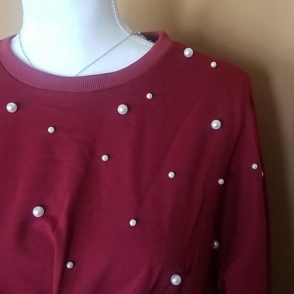 Twist Detail Beaded Decoration Sweatshirt- L - Picture 3 of 6